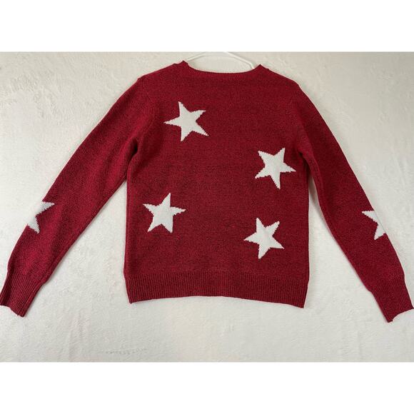 Holiday Time Christmas star sequin pullover sweater womens small 0612 - Picture 2 of 7